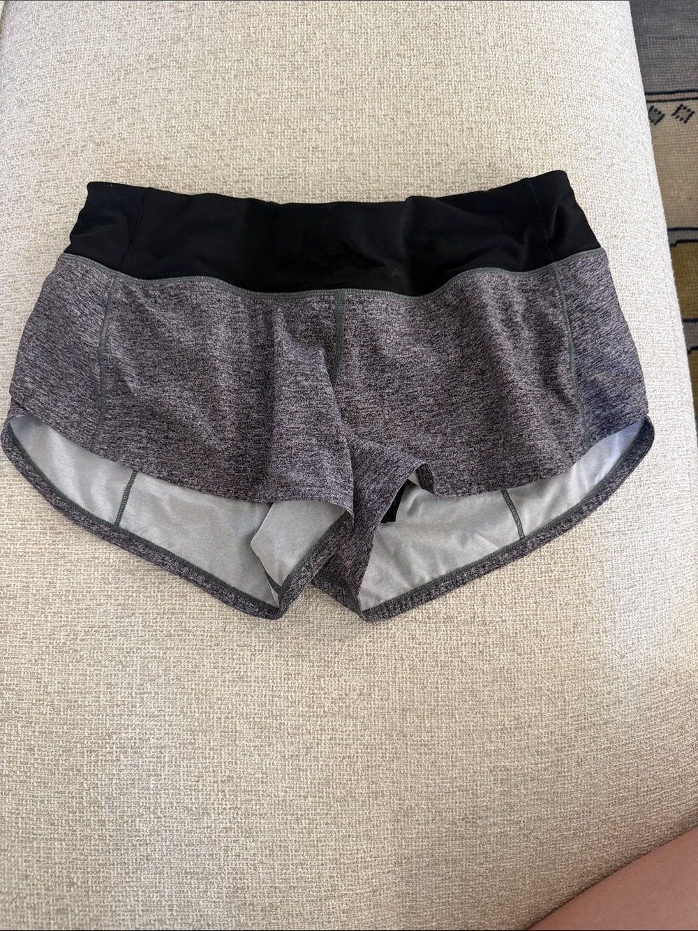 lululemon athletica Black Waistband Heather Gray Athletic Shorts